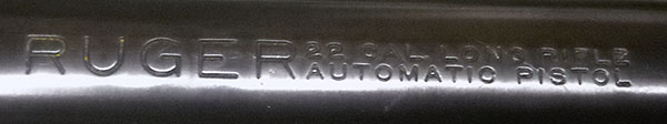 Ruger Standard (Mk I) receiver markings